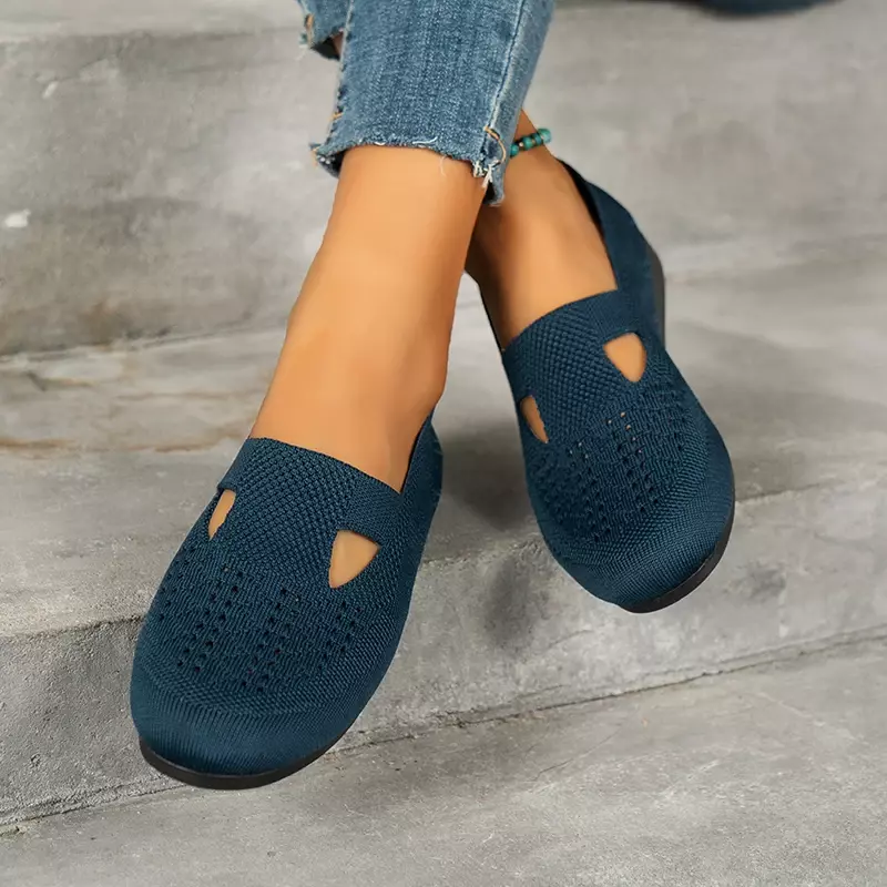 Women's Summer 2024 Simple Round Toe Design Anti-Slip Flat Low-top Shoes Outdoor Casual Comfortable Breathable Women's Shoes
