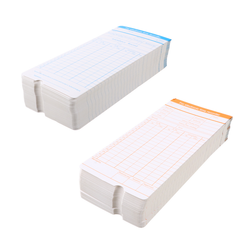 Attendance Card for Commuting Records Double Sided Clocking Cards Office Time Imported 350G Cardboard