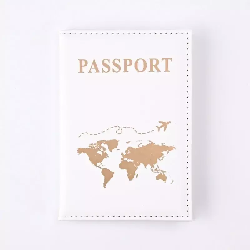 2023 PU Passport Protective Cover Women Men Travel Passport Ticket Holder Case Letter Print ID Card Passport Holder Clip Bags