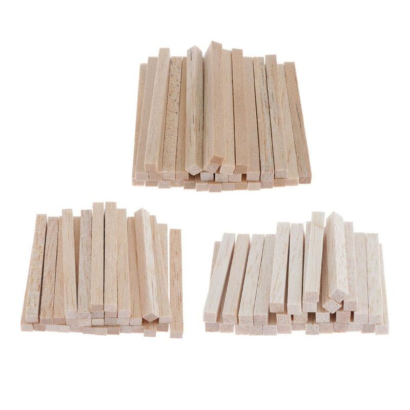Palo de espiga artesanal de madera sin terminar, palos de formas de madera de Balsa, 30 piezas
