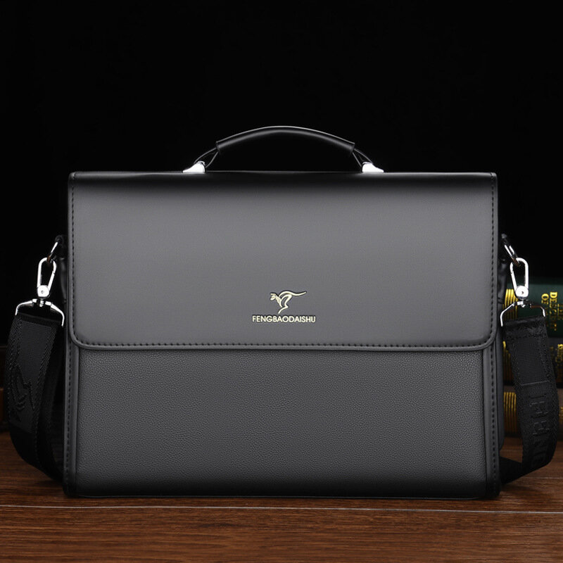 Business Large Capacity Men's Briefcase Luxury Leather Hand Tote Bag Office Male Shoulder Messenger Bag Fashion Man File Bag