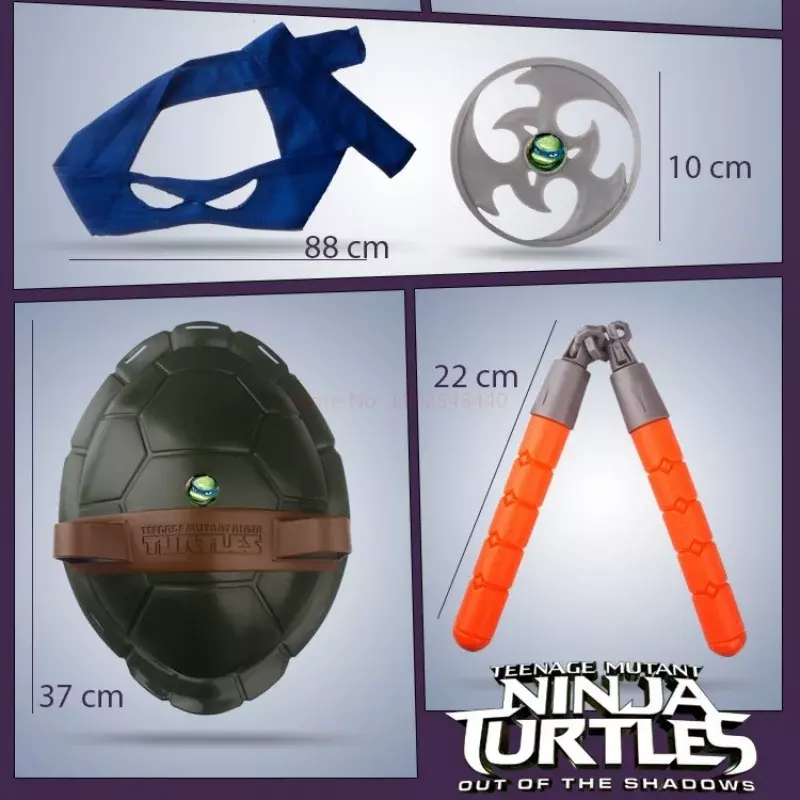 2024 Cosplay anak-anak Aksesori cangkang kura-kura Ninja mutan remaja properti Cosplay pesta makan malam anak-anak perlengkapan kostum Cosplay