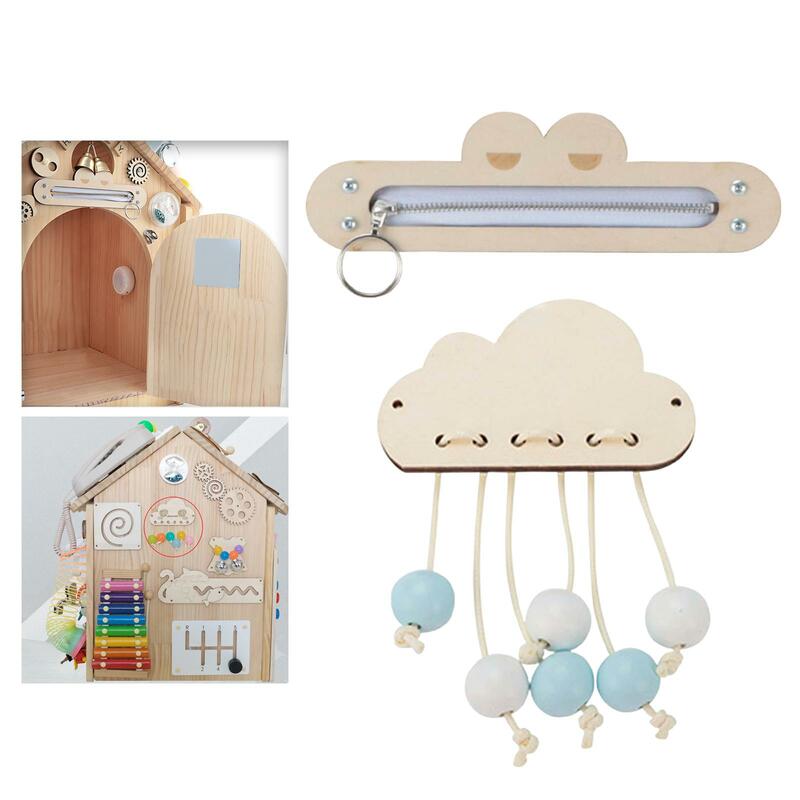 Juguete sensorial de madera para niños en edad preescolar, accesorios de tablero ocupado, Material de tablero ocupado
