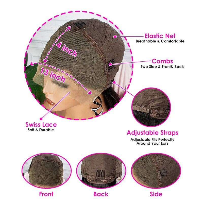 13x4 Ombre Highlight HD parrucche anteriori in pizzo prepizzicate parrucche per capelli umani biondo miele per le donne parrucca frontale in pizzo trasparente