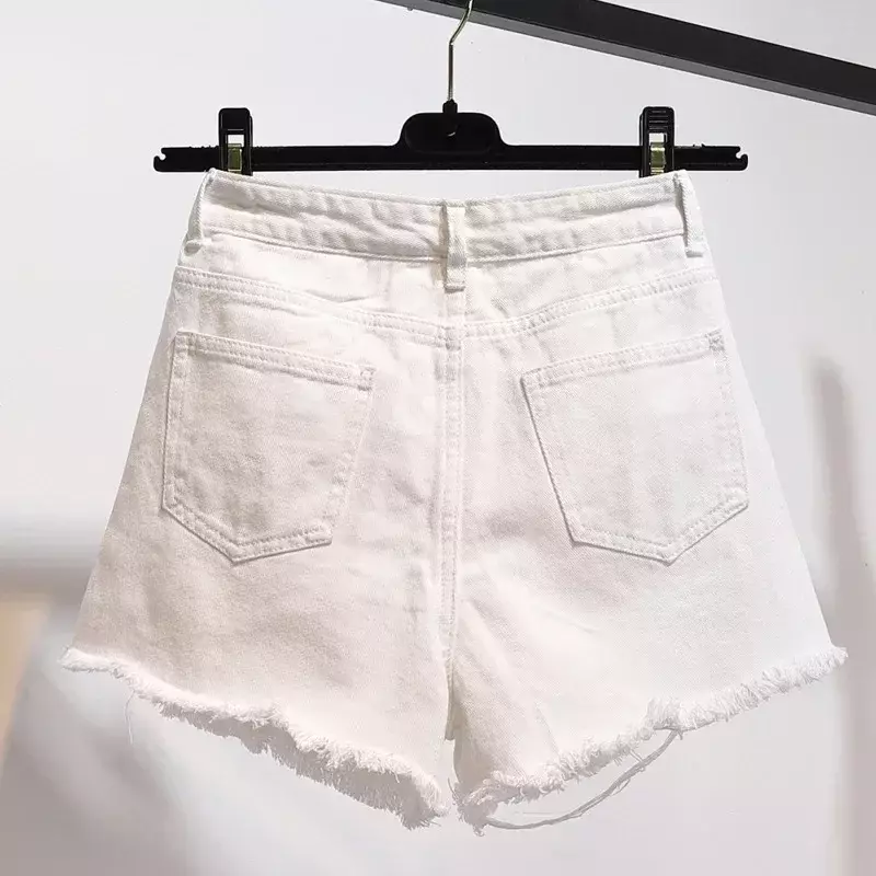 Shorts jeans de cintura alta feminino, calças curtas soltas, jeans largos, tudo combina, quente, coreano, moda verão, sexy girl