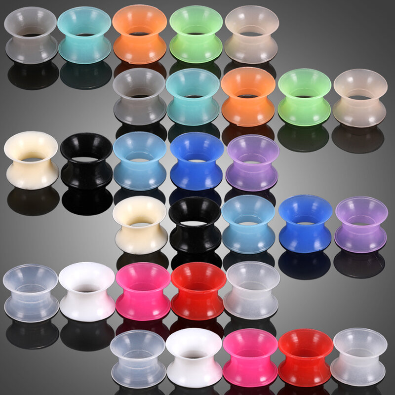 2Pcs Silicone Ear Plugs and Tunnels Double Flared Ear Stretcher Expander Gauges Earring Piercing expansores oreja 3-16mm