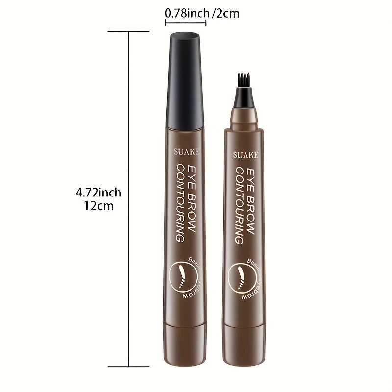 Lápis de sobrancelha líquido impermeável Microblade Brow Maquiagem Pen, Long Lasting Cosmetic, 4 Ponto
