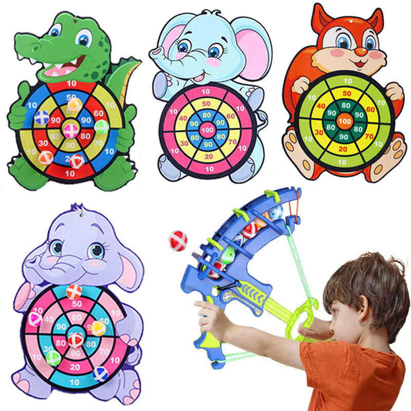 Jeu de fléchettes animaux pour enfants, sports d'intérieur collants, jouets Montessori dos pour enfants, 2 ans, 3 ans, 4 ans, 5 ans, 6 pièces