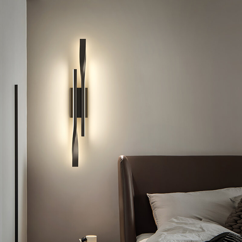Long strip wall lamp light luxury creative room bedroom bedside lamp simple modern Nordic living room TV wall lamp