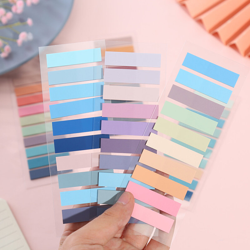 Colorful Transparent Sticky Notes Self -Adhesive Book Marker Stickers Annotation Tabs Paper Stationery School Office Supplies