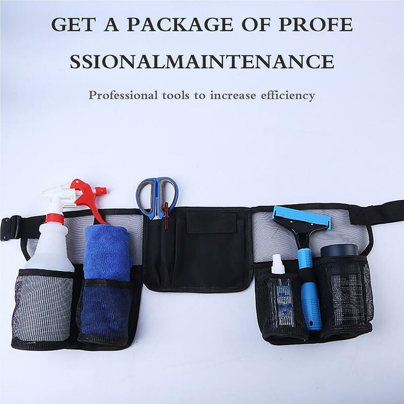 Bolsa de cinturón multifuncional para herramientas de limpieza, cinturón portátil con bolsillos, organizador de herramientas de jardinería ajustable