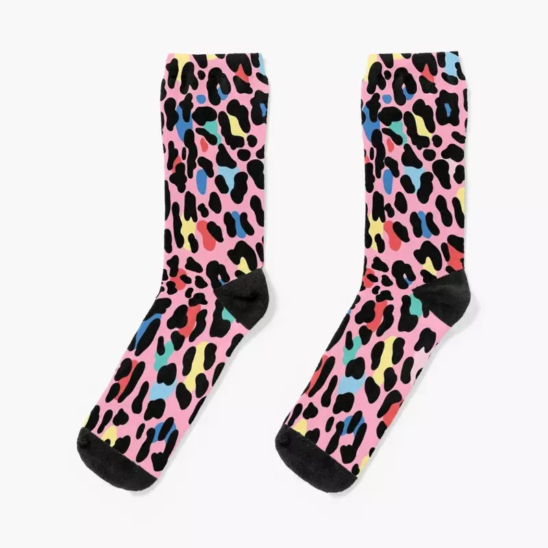 Elebea-Chaussettes léopard arc-en-ciel pour hommes et femmes, chaussettes de hockey chauffantes pour l'été