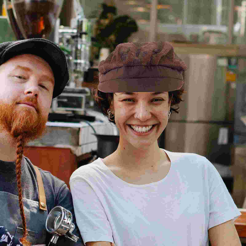 Przebranie męskie kapelusze kucharskie czapka pyłoszczelna oddychający kapelusz kuchnia kelner higieniczna fabryka żywności mężczyźni i kobiety jadalnia (brun.
