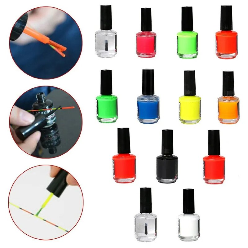 15ml Fishing Floats Fluorescent Paint DIY Fast Dry Floats Buoy Tail Painting Indicator High Visibility Tail Color Repair Parts