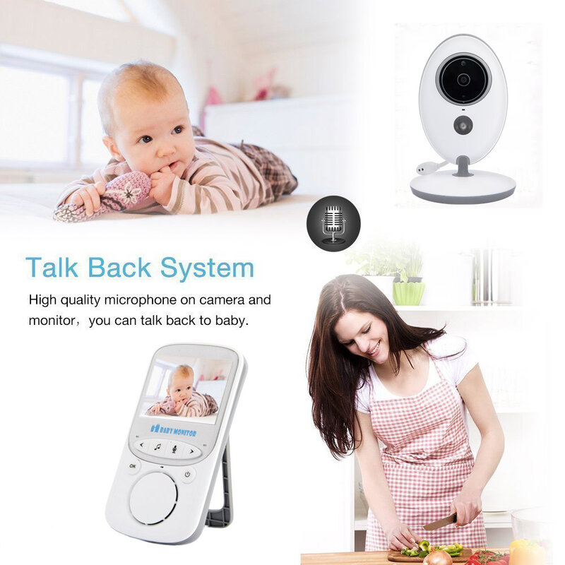 VB605 Wireless LCD Audio Video Baby Camera visione notturna Nanny Monitor Walkie Talkie protezione di sicurezza videocamera di sorveglianza