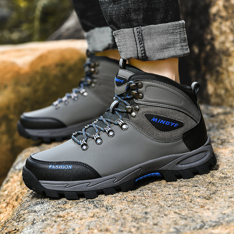 Scarpe da trekking Casual da uomo all'aperto Sneakers da arrampicata su roccia scarpe alte calde di grandi dimensioni scarpe da assicurazione sul lavoro 38-47 #