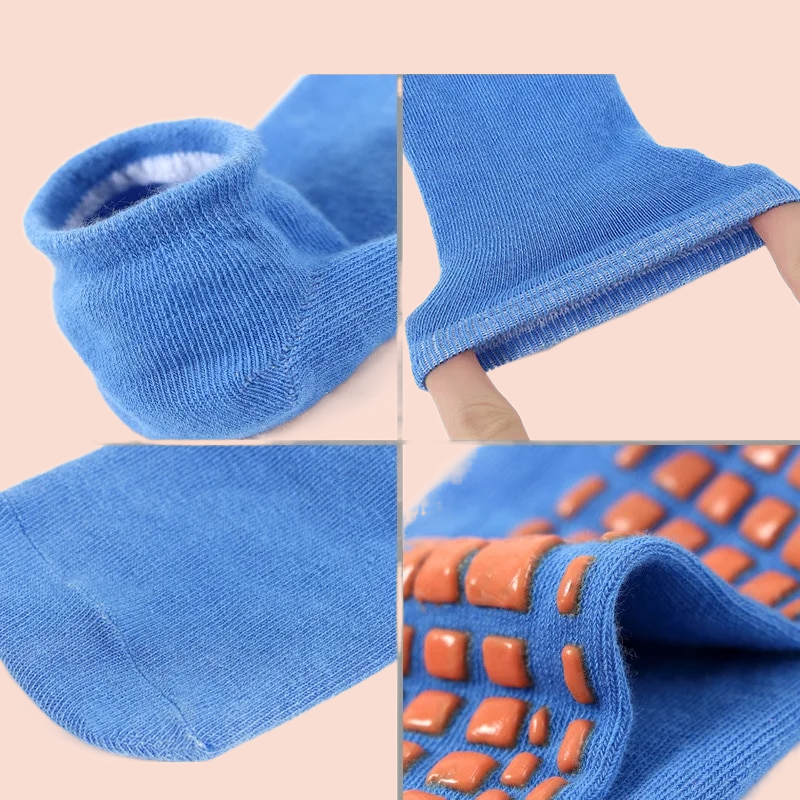 Calcetines tobilleros de algodón antideslizantes para adultos y niños, medias cómodas de silicona para Yoga, Pilates e interiores, 4 pares