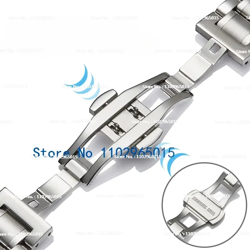 Strap Steel Strap Men's Original GS Large Seiko Elegant Solid Stainless Steel Steel Butterfly Clasp Watch Chain