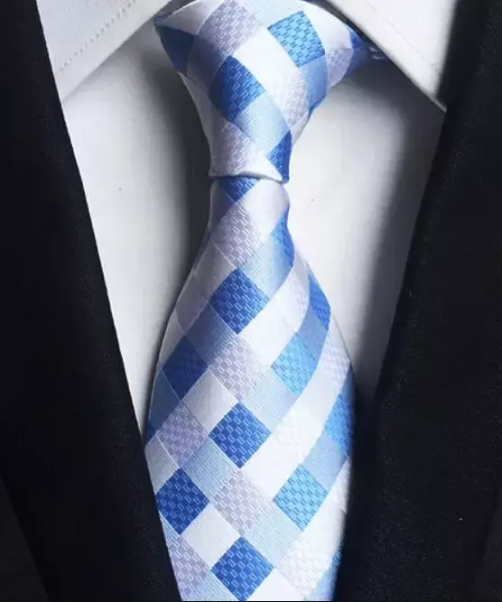 New Classic 100% Silk Men's Ties Neck Ties 8cm Plaid Striped Ties for Men Formal Business Luxury Wedding Party Neckties Gravatas