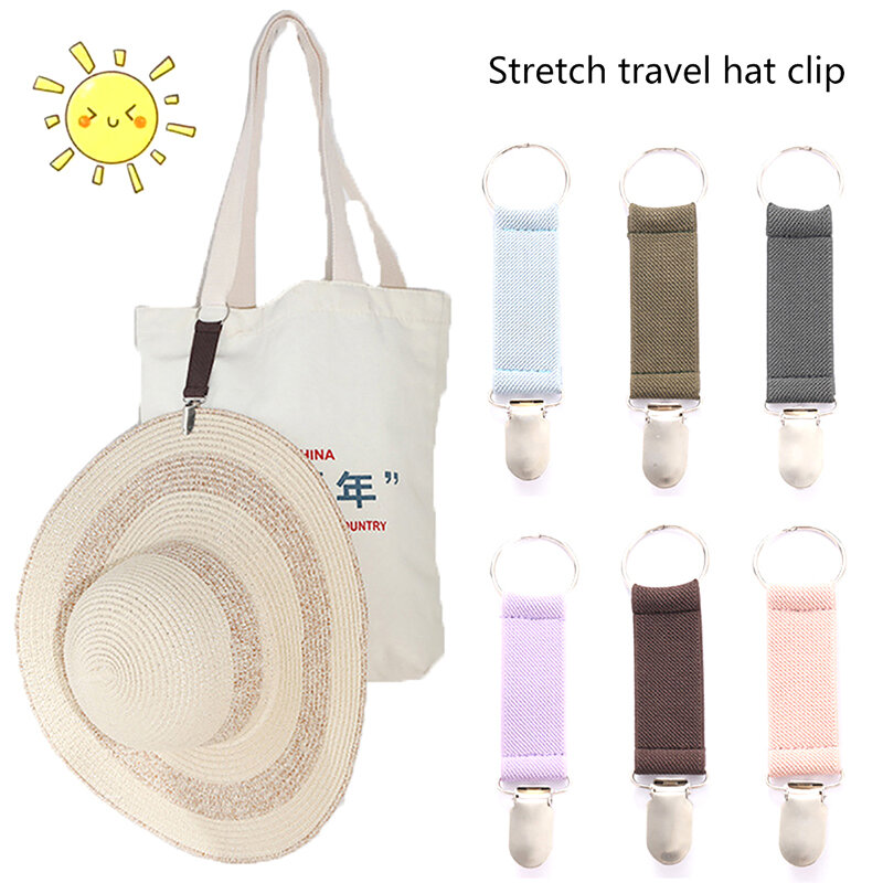Clip elástico para colgar sombrero en mochila, correas de enlace de equipaje para guantes, soporte para sombreros, hebilla de bolsa de viaje, soporte para gorras, ganchos de aleación