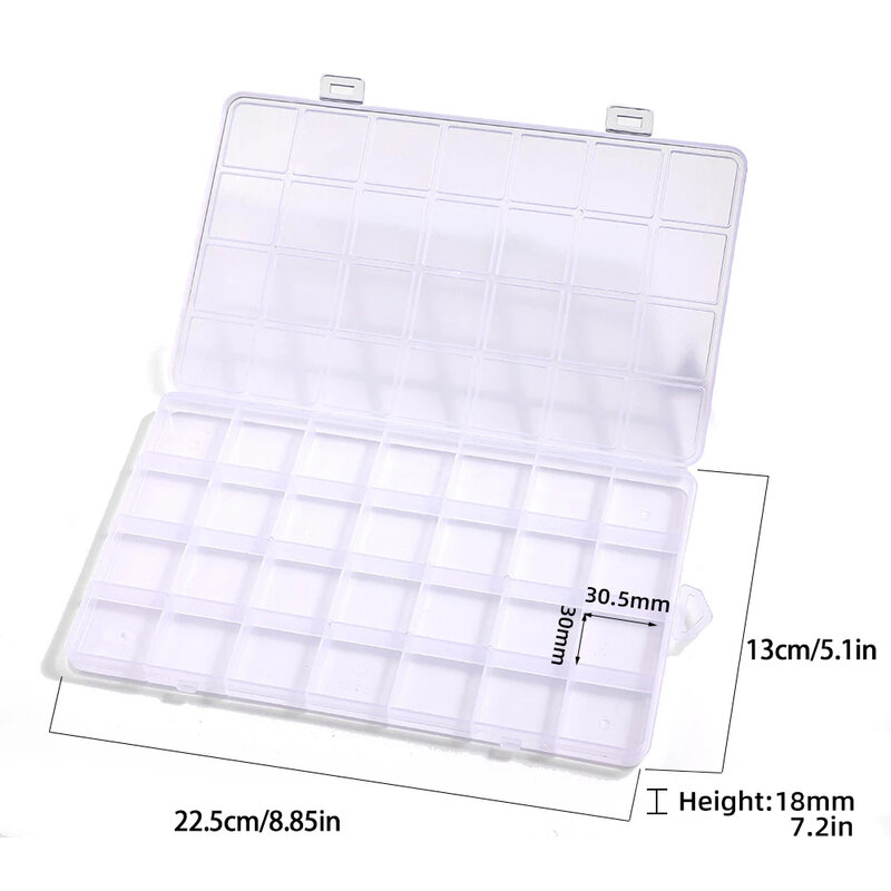 28 Grid Rectangle Plastic Jewelry Box Compartment Storage Box Case Jewelry Earring Bead Craft Display Container Organizer