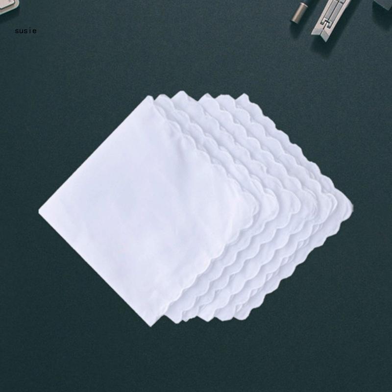 X7YA Lenço branco feminino lenço algodão quadrado super macio lavável lenço