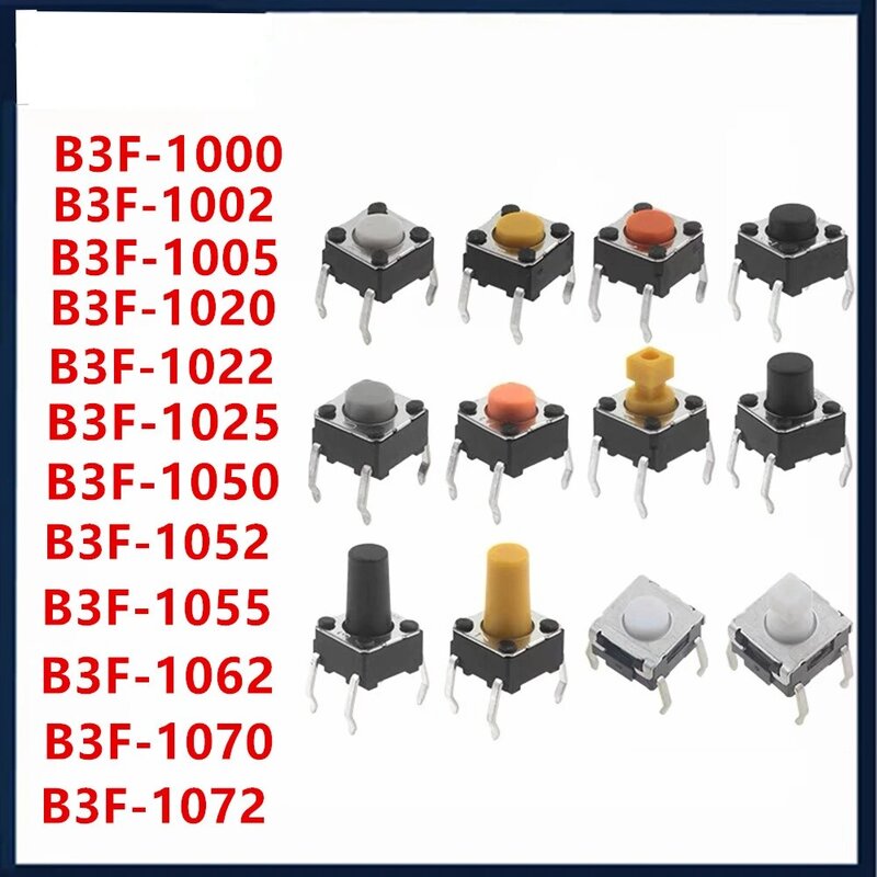 Micro interruptor do toque leve original, B3F-1000, 1002, 1005, 1020, 1022, 1025, 1050, 1052, 1055, 1062, 1070, 1072, 5 PCes, 10 PCes, 20 PCes