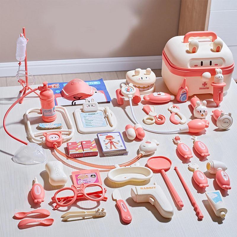 2024 Medical Toy Kids Doctor Pretend Role Play Kit Simulation Dentist Box Girls Educational Game Toys For Children Stethoscope