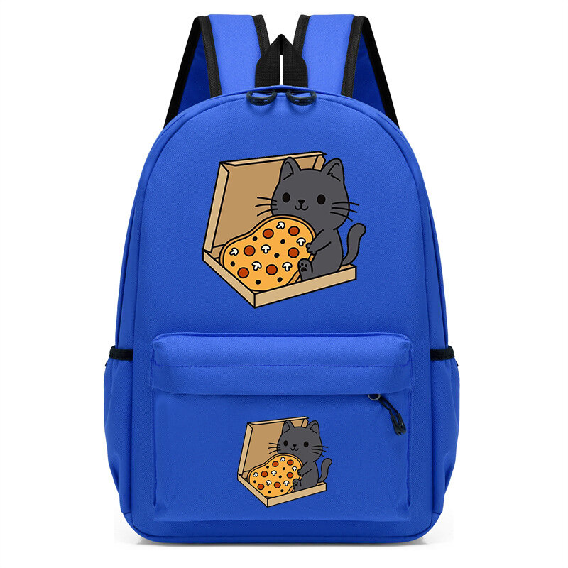 Tas sekolah anak-anak kartun Pizza kucing ransel untuk remaja lucu tas sekolah TK Anime tas buku anak laki-laki perempuan tas binatang
