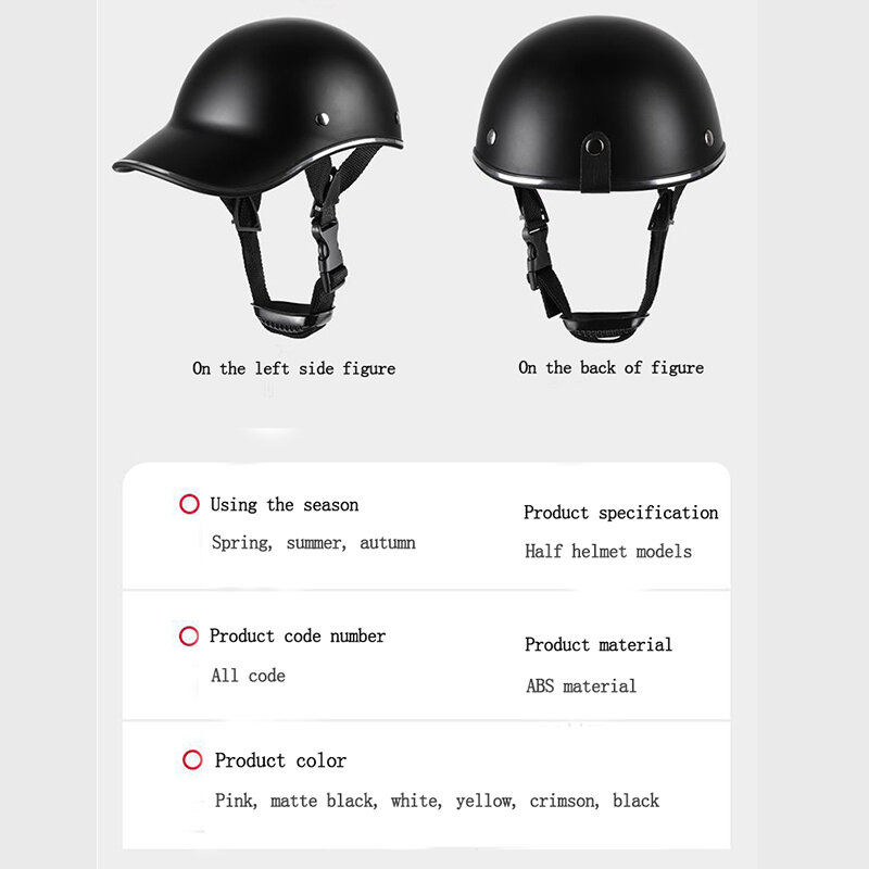 Helm Sepeda Motor Topi Bisbol Dewasa Helm Sepeda Listrik Helm Sepeda Klasik Skuter Universal Pria Wanita Perlengkapan Helm Moto