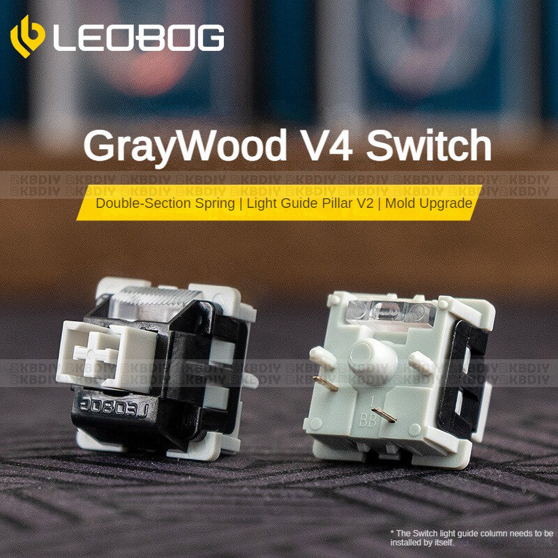 LEOBOG-Linear POM HIFI Switches, Custom Kit Teclado Mecânico, DIY Gaming Acessórios, GMK67, GrayWood V4, V3, 3 Pin, 5Pin