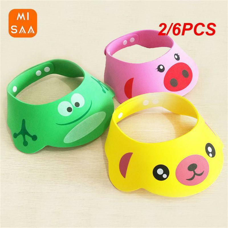 2/6PCS Childrens Shower Strong And Sturdy Easy To Use Bath Protection Soft Household Products Protective Hat Super Soft