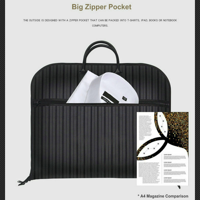 Fashion Striped Garment Bag Travel Suit Carrier Bag For Men Waterproof Travel Suit Bag Free Shipping