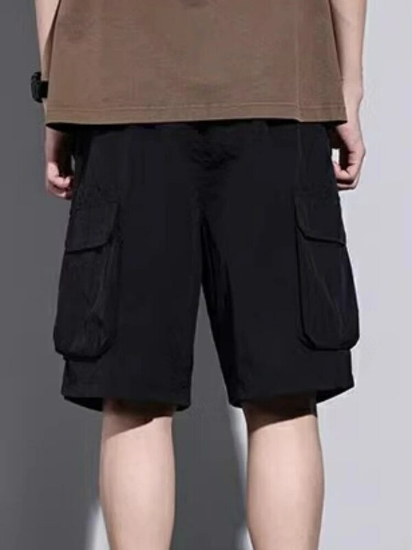 Шорты мужские на молнии с карманами, Молодежные дышащие универсальные модные удобные простые мужские шорты на шнуровке для школьников, в Корейском стиле, на лето