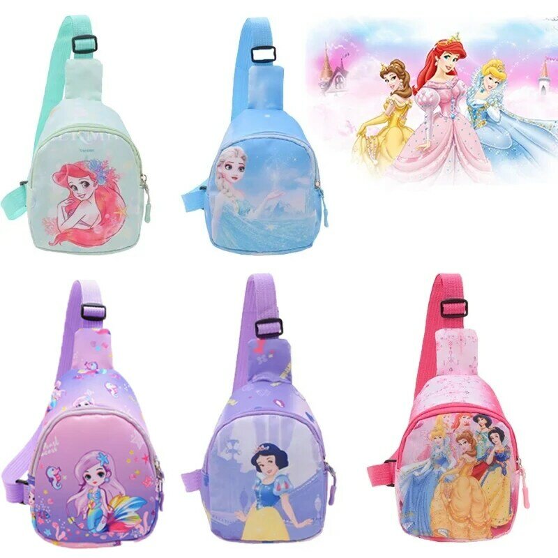 Disney Princess Series Kindergarten Backpack Spring Elementary School Schoolbag Cartoon Crossbody Bag Children's Coin Purse