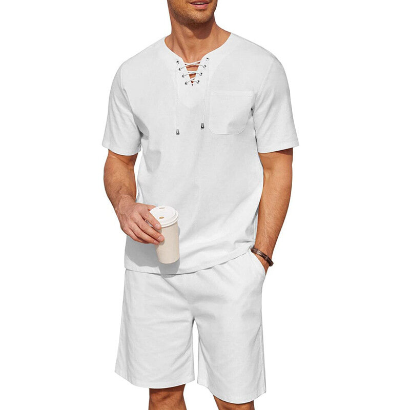 2024 męskie zestawy T-shirt z nadrukiem uliczny modny letni garnitur z krótkim rękawem dla mężczyzn