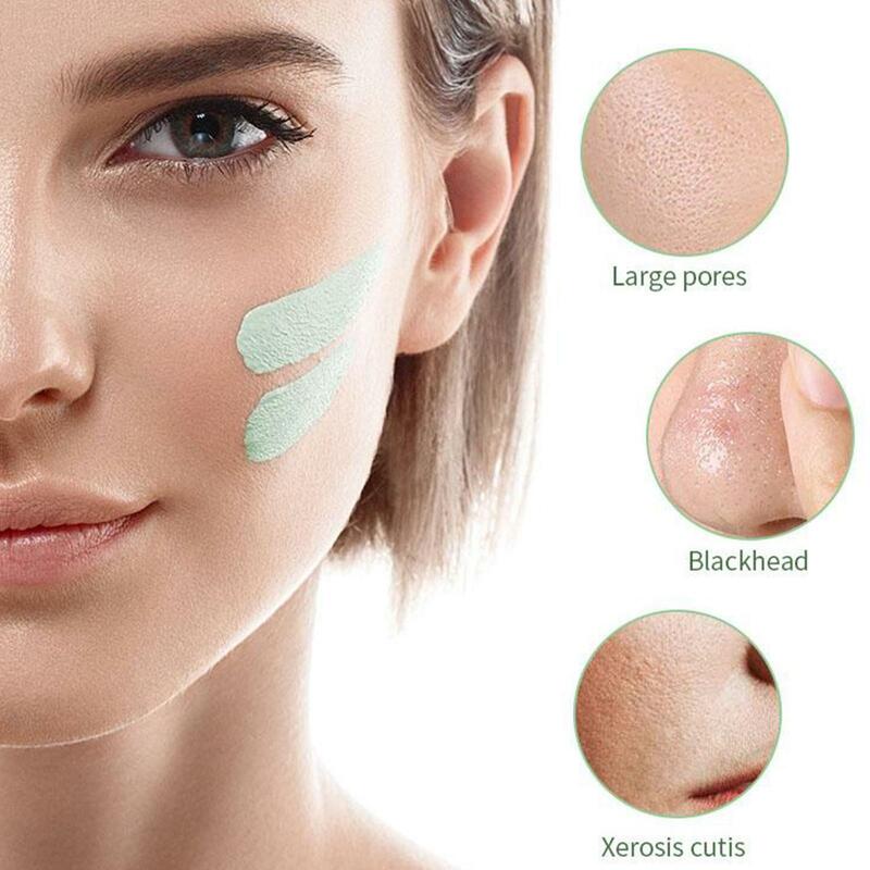 Máscara facial de chá verde, 40g, sólido, hidratante, limpeza, tratamento da acne, remover poros, cravo, novo