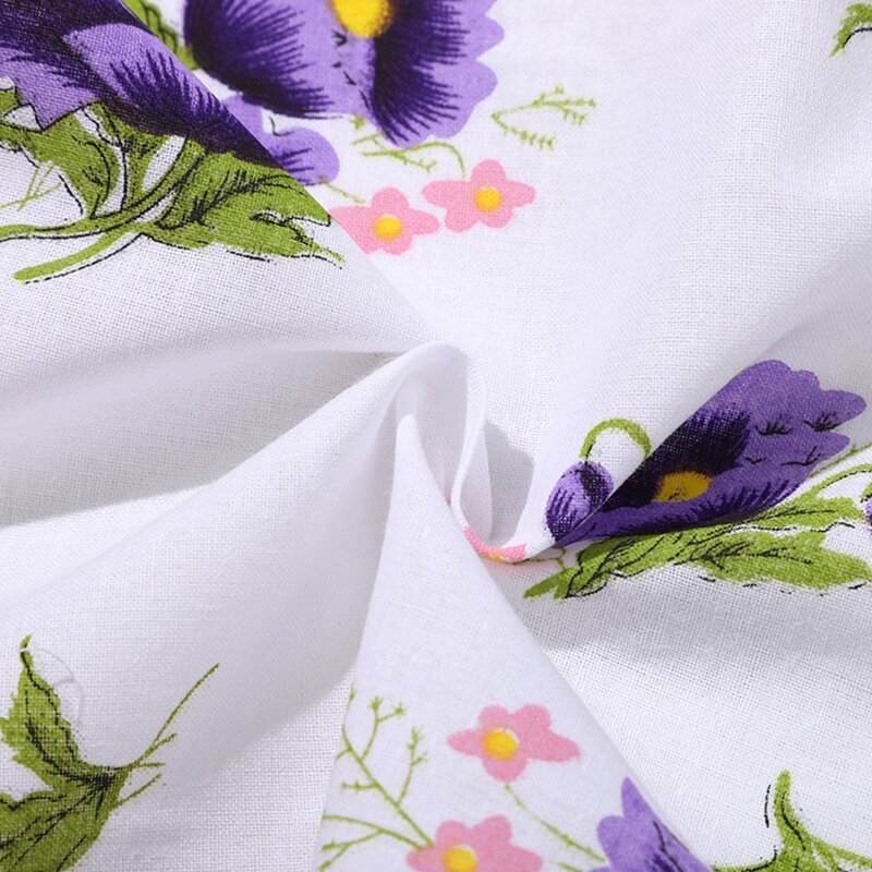6Pcs Women's Flower Handkerchiefs Cotton 28 28cm for Kids Girls Daily Use Dropship