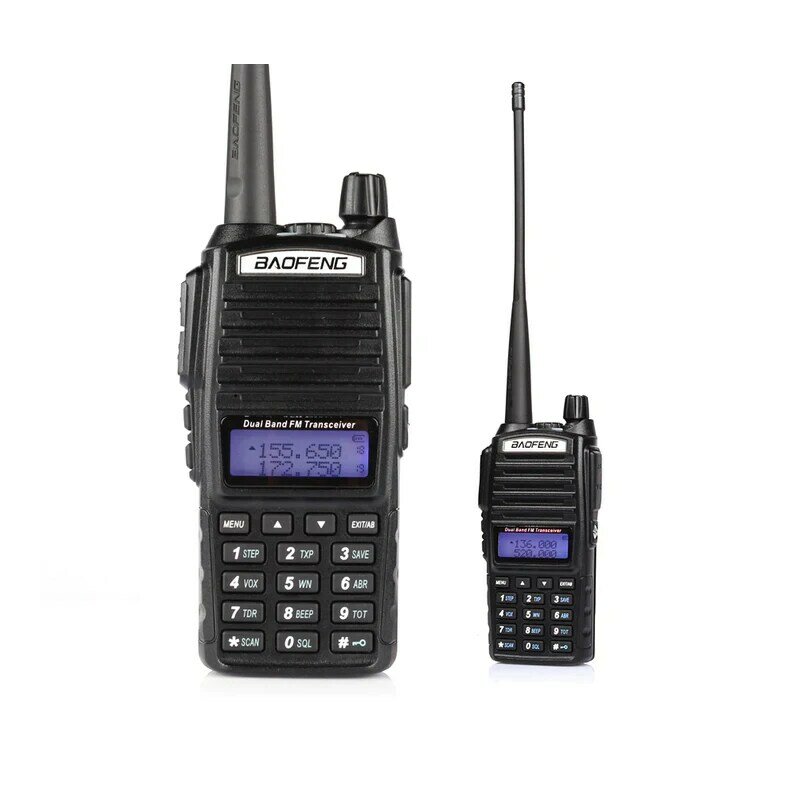 Baofeng-walkie-talkie con auriculares opcionales, Radio de dos vías PTT Dual, UHF, VHF, 10 KM, 5W y 8W, UV82, UV-82
