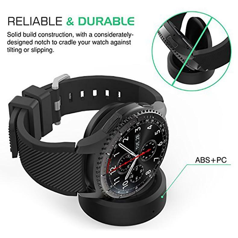 Caricabatterie Wireless per Samsung Galaxy Smart Watch Dock Base di ricarica rapida per Samsung Gear S3 Classic Frontier S2 Smartwatch