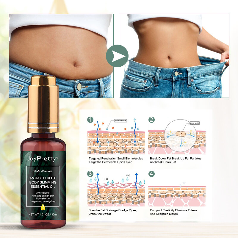 Cellulite Slimming Oil Lose Weight Slim Down Cream Fast Fat Burning Grape Seed Essence Oil Belly Thigh Body Slimming Products