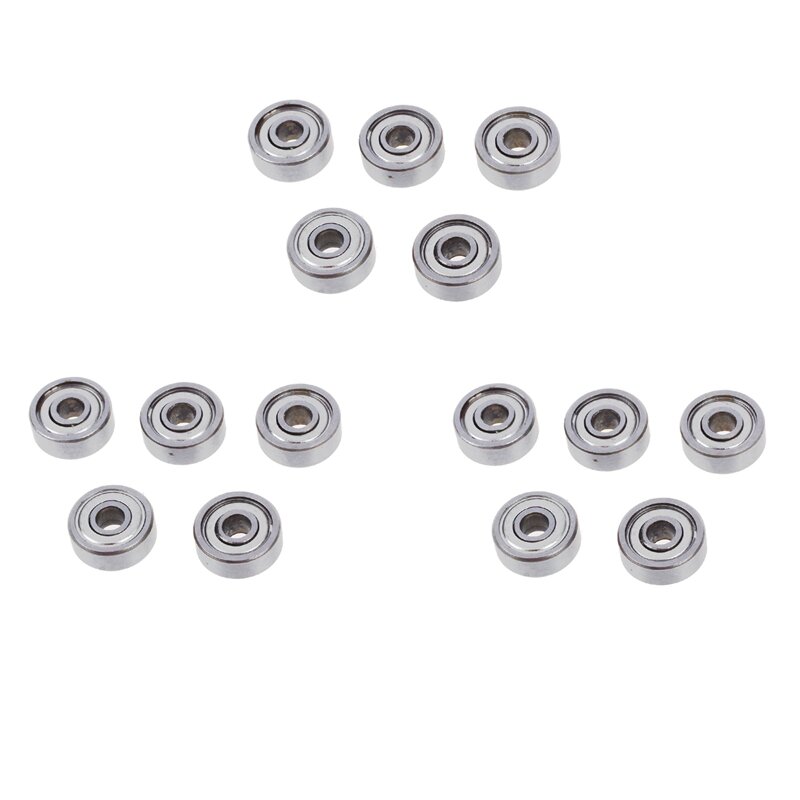 Micro-Mini rolamentos de esferas pequenos da roda, protegidos, 4x13x5mm, 624Z, 15 PCes