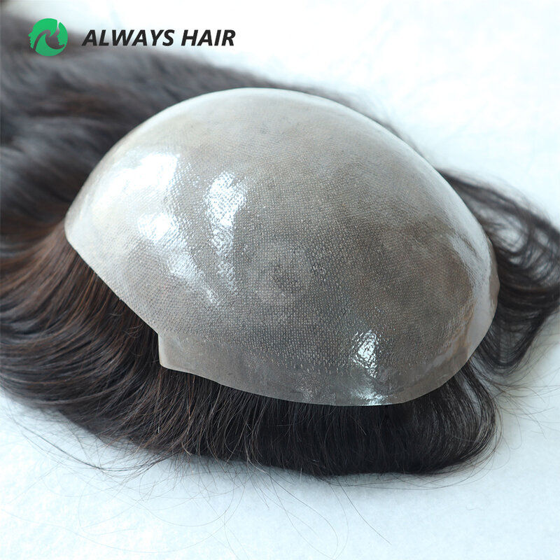 TP22-Topper de pelo de polipiel anudado para mujer, peluquín Remy de cultícula china, tupé de 16"