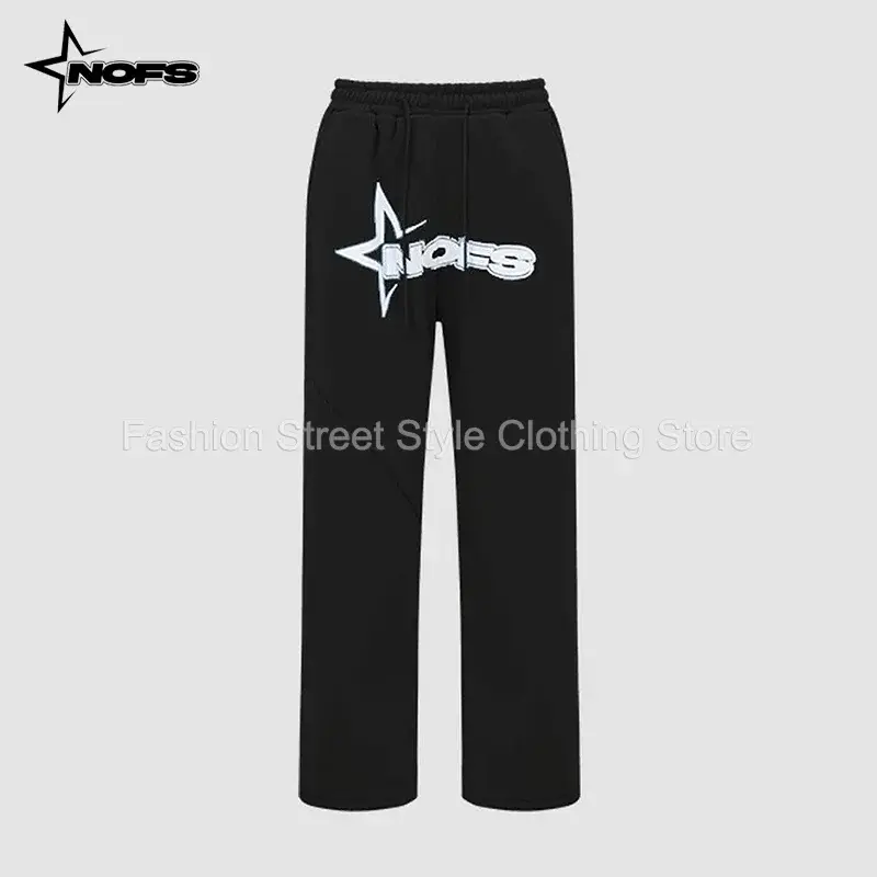Спортивные брюки NOFS Y2k в стиле Харадзюку для мужчин и женщин, уличная одежда в стиле хип-хоп, с эластичным поясом, качественные повседневные спортивные штаны