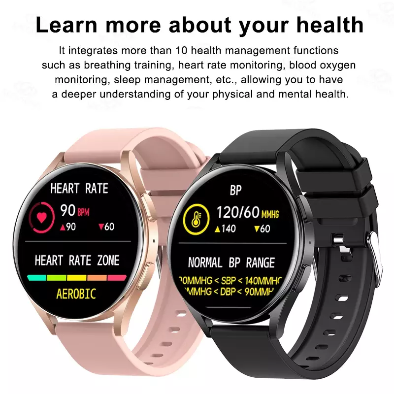 HD Full Touch Sports Smartwatch para Homens e Mulheres, Smartwatch, Pressão Arterial, Oxigênio, Chamada Bluetooth, Android, iOS, Novo