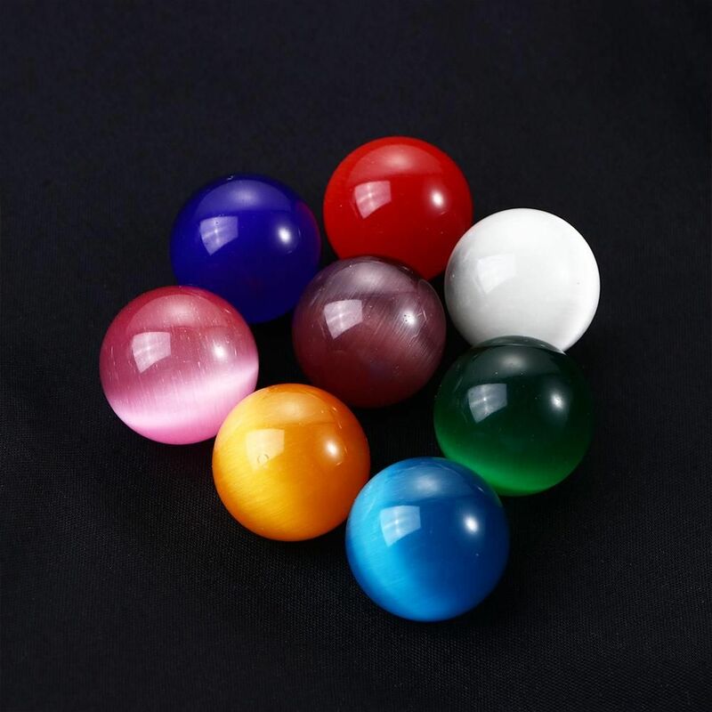 1pc 20MM Natural Colorful Cat Eye Sphere Quartz Crystal Polished Ball Stones Specimen Home Office Decoration Healing Ornament