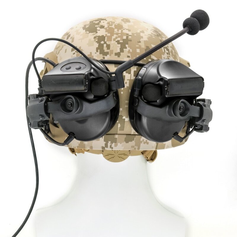 TS TAC-SKY-Headset de disparo Airsoft, faixa de capacete ARC, suporte para Pelto e militar, U94 PTT para Baofeng Walkie Talkie