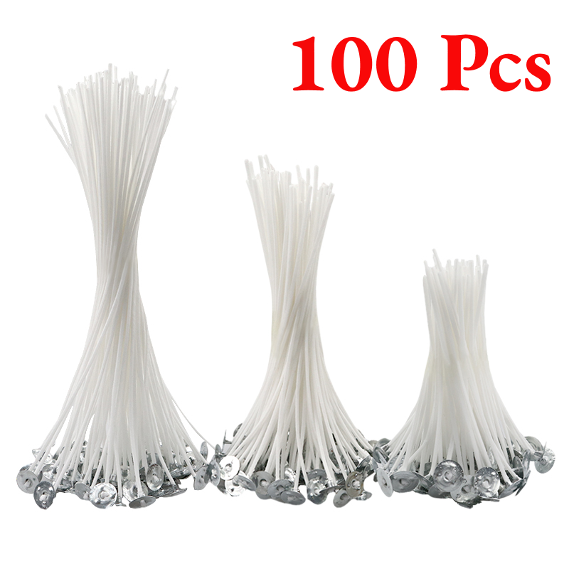 100pcs Cotton Candle Wicks Smokeless DIY Scented Candle Making Supplies Candle Accessories Wax Wicks for Candle Making