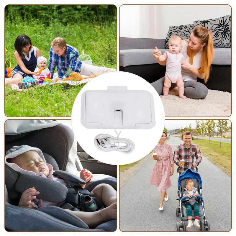 Wet Wipes Heater for Baby Warmer, Dispensador Conveniente, Carregamento USB, Grande Capacidade, Multifuncional