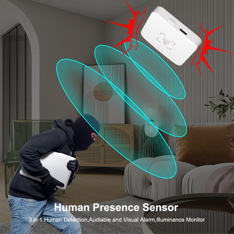 Tuya WiFi /Zigbee Human Presence Detector Smart Human Body PIR Sensor MmWave Radar Microwave Motion Sensor Intensity Detect DC5V